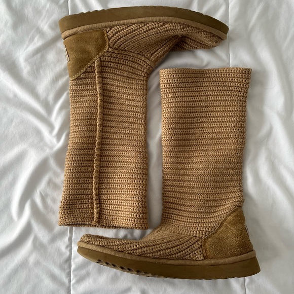 UGG Tan Cable Knit Tall Boots - Picture 13 of 16